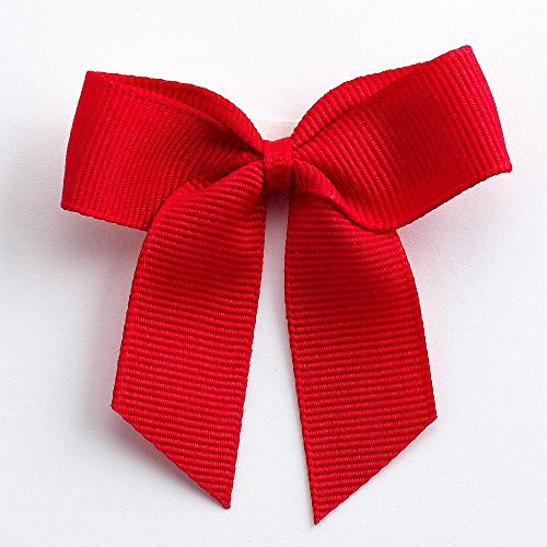 Italian Options Small Grosgrain Ribbon Bows Self Adhesive Bows for Crafting Gifts Sewing Hair Bow Wedding Stationery Floristry Cakes Crafts Decorations Red 12 Pack 5cm