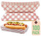 Mr. Miracle 7 Inch Paper Hot Dog Tray in Red White Pattern. Pack of 100. Disposable, Recyclable and Fully Biodegradable. Made in USA