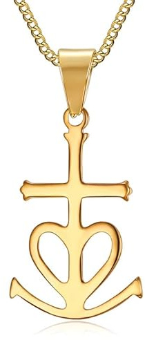 BOBIJOO JEWELRY - Anhänger Kreuz von Camargue Camargue Stahl 316 Gold Vergoldet Plattiert Halskette Kette