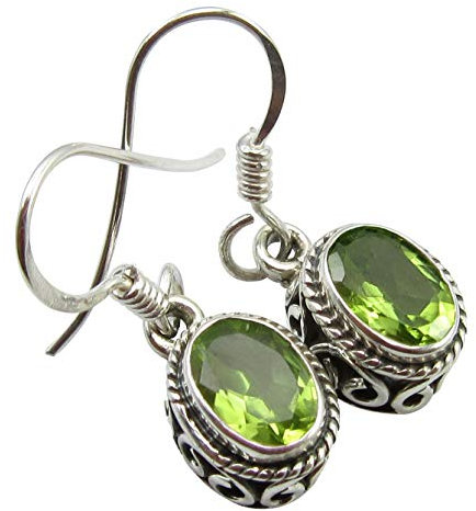SilverStarJewel Peridot baumelnde Ohrringe 2,5 cm massives Sterling Silber Fünfter Mai Und Angebote Günstigster Versand