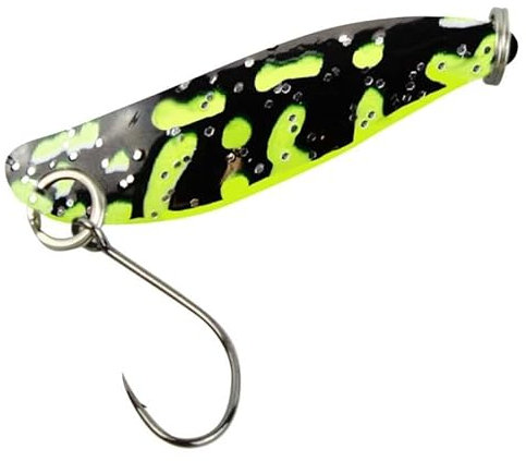 Fishing Tackle Max FTM Spoon Hammer 3,3cm 2,4g - Forellenblinker, Farbe:UV Chartreuse-schwarz/schwarz mit Glitter