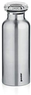 Guzzini - on The Go, Energy Bouteille de Voyage Thermique S - Acier, Ø 6,5 x h18cm | 330 CC - 11670263, Argent