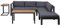 Lounge Set schwarz Kunstholz Ecksofa mit Auflagen grau 2 Couchtische Messina