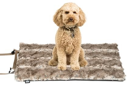 HS-Hundebett® Hundedecke Outdoor M (65x95 cm) wasserdichte Hundedecke waschbar – 3 cm Füllung – Ideal für Reisen und Zuhause – Taupe, Made in DE