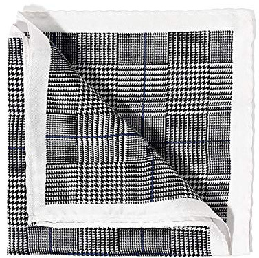 BRERA 67 - Elegantes Einstecktuch aus Seide, Taschentücher für Anzüge und Jacken 25 x 25 cm, Herrenaccessoire für Zeremonien und Hochzeiten, klassische Clutch, Hahnentritt, 30x30