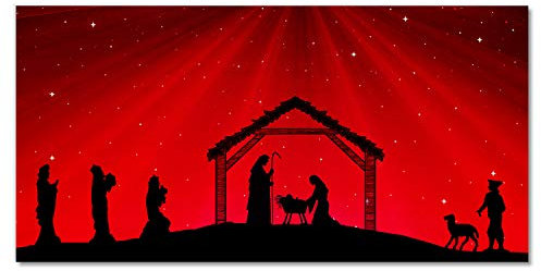 Tulup Peinture de Noël sur Verre Trempé - 100x50 cm - Image Tableaux la Mur - Impression Verre Sécurité - Photo Décorative Panoramique - Étoile Vacances de Noël