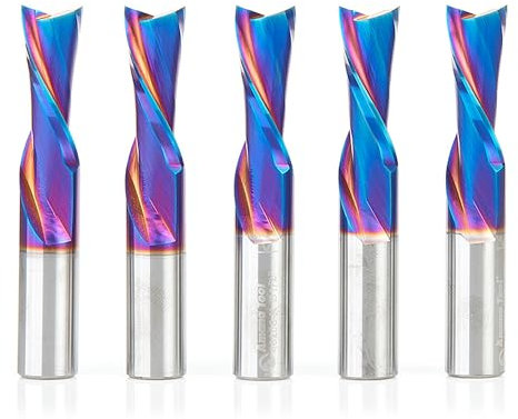 Amana Tool 46206-K-5, 5-Pack SC Spektra Extreme Tool Life Coated Spiral Plunge 1/2 Dia x 1-1/4 CH x 1/2 SHK 3 Inch Long Down-Cut Router Bits