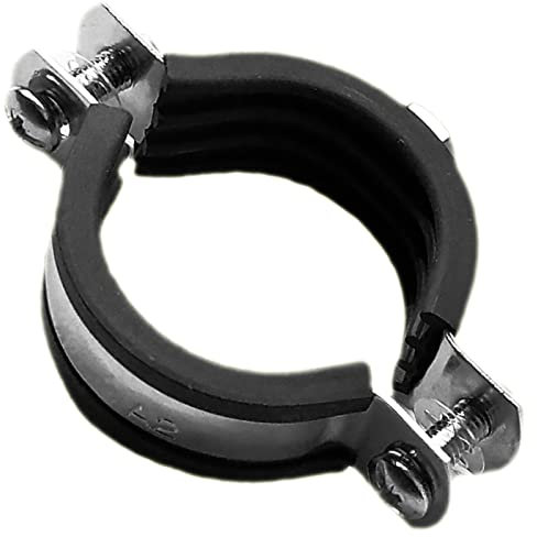 Rohr Schellen aus Edelstahl mit Schallschutz - 1 Stück für Rohr Außen Durchmesser 20-23 mm Spannbereich 1/2 Zoll mit M8 Befestigung Mutter