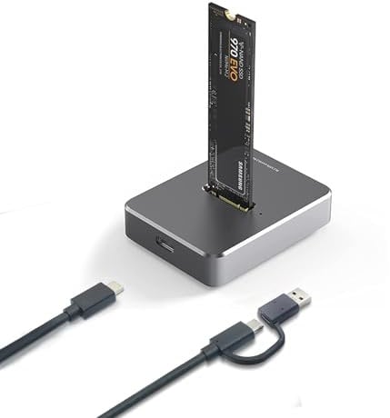 Zoravson Boîtier M.2 SSD NVME et SATA, 10Gbps Adaptateur SSD M2 NVMEe vers USB pour M et B+M Clé, Boîtier de Disque Dur Externe en Aluminium pour 2230/42/60/80, Dock M.2 Nvme USB Enclosures