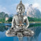 SUQ Buddha-Statue, Buddha Ornament Figur, Harz, Silber, 19 * 30,5 * 13,5 cm