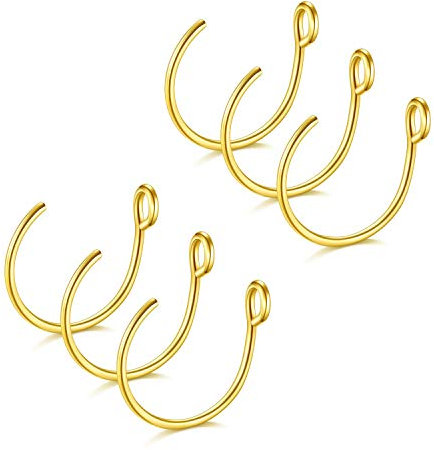 D.Bella Fake Nose Ring 20G Faux Piercing Jewelry 8mm Fake Nose Ring Hoop for Faux Lip Septum Set