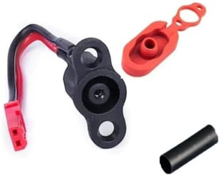 YAMTECH Electric Scooter Power Charger Cord Cable Charging Port Waterproof Cover for Aovo M365 Pro With Heat Shrink AOVOpro Scooters AOVO, Red and Black
