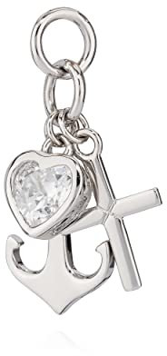 NKlaus Kettenanhänger Glaube Liebe Hoffnung 925 Silber Herz Zirkon weiß 16mm Anhänger 9856