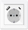 Steckdose mit USB Anschlussund Typ C (Max. 3.4A) USB Steckdose Unterputzdose Schuko USB Steckdose Wandsteckdose Ladegerät für Handys Tablet,mp3 System 55 Reinweiß Sockeltiefe nur 32mm