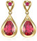 JewelryPalace Infinity Tropfen 8.8ct Erstellt Rubin Ohrhänger Ohrstecker Silber 925 Damen, Rot Stein Schmuck Set, Ohrringe Silber Unendlichkeit Edelstein Mädchen Schmuck, Geschenk für Frauen Vergoldet