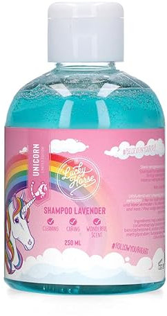 Lucky Horse Unicorn Shampoo - Reinigt kraftvoll und pflegt das Haar perfekt - Köstlich duftendes Shampoo für Pferde - Lavendel - 250 ml