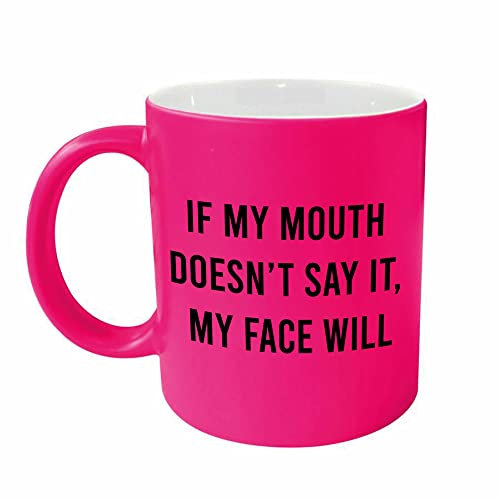 Wanky Candles Neon Coffee Mug Friend, Colleague Partner Rude Coffee Cup for Birthday Anniversary Sarcastic Joke Cup (If My Mouth Doesn’t say it, My face Will)