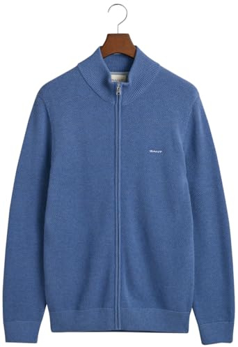 Cotton Pique Zip Cardigan