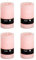 Stumpenkerzen Rustic 4er Set - Stumpenkerze, Blockkerze, Kerze, Adventskranz, Advent - Kein Ruß - (7x13, Light Pink, 4)