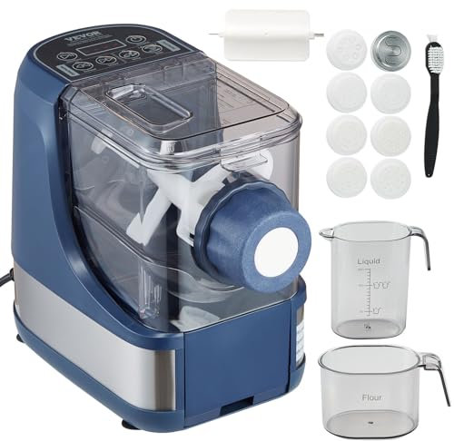 VEVOR - Machine à pâtes automatique de 150 W avec 8 formes de pâtes, 4 modes intelligents, machine à pâtes de farine de 500 g avec tasses à mesurer, brosse à poussière de nettoyage pour
