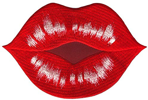 BP BRAUNERT PATCHES Kiss Mouth Red Lips Large Iron-On Patch Iron-On Patch Iron-On Patch Size 12 x 8 cm