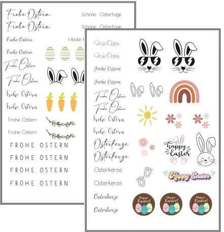 MilaBoo® Kerzentattoos Ostern I DIY Aufkleber für besondere Anlässe, einfache Anwendung, vielseitig einsetzbar (Ostern)