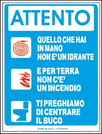 GLOBAL CARTELLO SEGNALETICO - attento bagno - Adesivo Extra Resistente, Pannello in Forex, Pannello In Alluminio (30x42 cm, Adesivo)