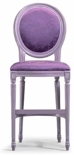 Casa Padrino Luxus Barock Barstuhl Lila/Grau - Made in Italy