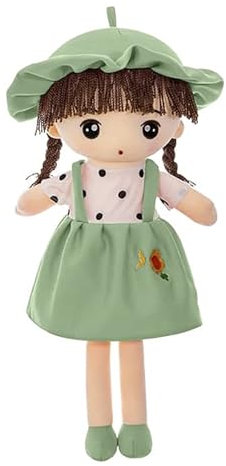 JIAHG Weiche Puppe Kinder Plüschpuppe Mädchen Kuschelpuppe Baby Stoffpuppe zum Spielen und Kuscheln, Spielzeug Püppchen, Geschenk zur Geburt und Taufe,45cm