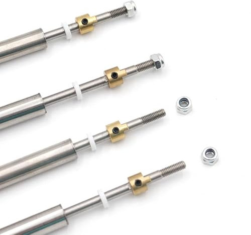 2-teiliges hochpräzises 4 mm Edelstahl-Schiffspropeller-Stützwelle und Buchsen-Set, verschiedene Größen für ferngesteuertes Boot (2 Stück, 4 x 150 x 200 mm)