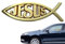 BommFu Jesus-Fisch-Aufkleber | Jesus-Fisch-Auto-Emblem | Kunststoff Jesus Ichthys Fisch Autoaufkleber - Christliches Fischsymbol Für Autofenster Laptops Gepäck Kühlschrank