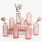 Sawoake Kleine Vasen, 8 Stück Glasvasen für Tischdeko Mini Vasen Glasfläschchen für Zuhause, Hochzeiten, Geburtstage, Feste (Rosa Diamant)