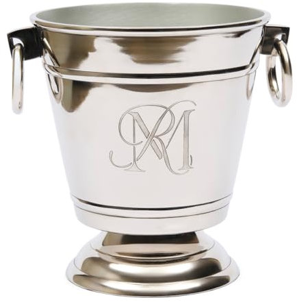 Riviera Maison Weinkühler Silber, Geeignet 2 Flaschen, Champagner-Kühler - Duclair Flaschenhalter Rund mit Hebel - Aluminium - 5.5 L - (LxBxH) 30x25x28
