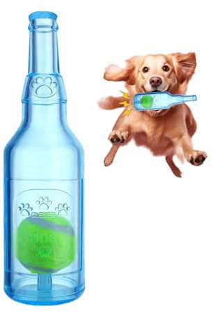 Crunchy Dog Toy,Puppy Water Bottle Cruncher,Large Dog,Aggressive Chewer,Squeaky Funny Cute Pool,Sky Blue