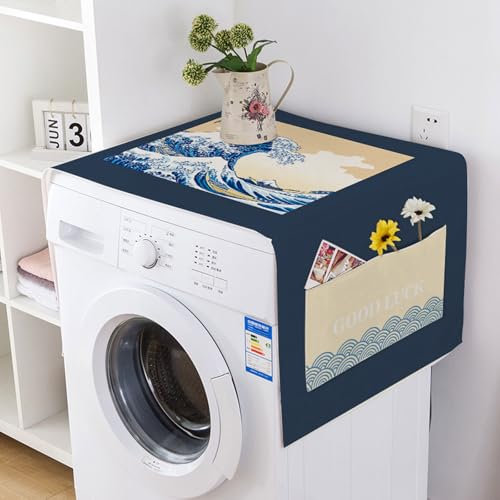 Chaoyilian Machine À Laver Réfrigérateur Poussière,Ouverture Housse Machine à Laver avec Poches,Housse Machine à Laver Top,Anti-poussière,pour Réfrigérateurs Machines à Laver Sèche-Linge.