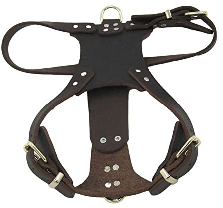 Hundegeschirr aus Leder, Ledergeschirr passend für einen Hund, Ledergeschirr für große Hunde, Geschirr für große Hunde, passend (Braun L)