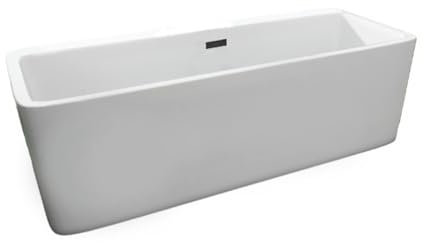 Balneo Baignoire Autoportante Balneo ROMA en Acrylique avec Cadre en Acier - 6 Pieds Stabilisateurs - Trop-plein et Bouchon Clic-Clac - Design Moderne – Noir - 170x80cm