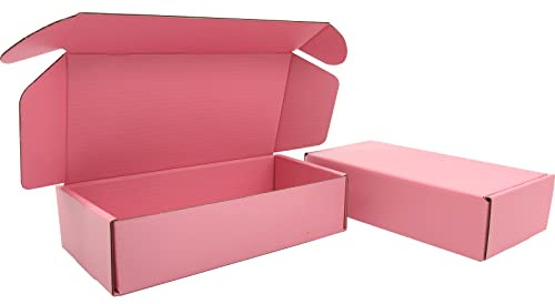Cenoid Small Postal Boxes, 18x13x5cm Pink Postage Parcel Shipping Cardboard Boxes for Posting Shipping Delivery Packaging boxes for Small Business (Pack of 25)