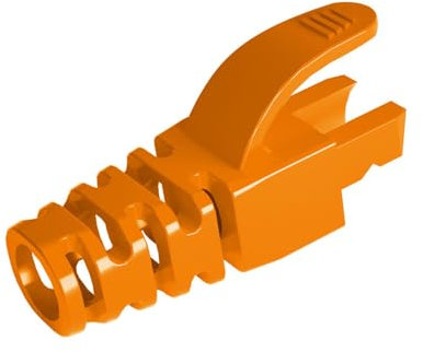 VIVOCH 50 Pcs Cat5 Cat5E Cat6 Strain Relief Boot, RJ45 Plug Connector Cover Modular Network Plug Connector Cap Cable Connector Boots, Orange