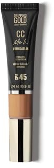 Dripping Gold CC Me In Tan – Full-Coverage CC Cream Foundation with SPF 45, Hydrating & Brightening Formula, Lightweight & Long-Lasting Makeup Base