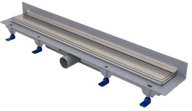 SCHWAB Caniveau de douche mural standard – Grille de 650 mm, écoulement de 40 mm, hauteur 65 mm (réglable 65 à 87 mm), cadre 15 mm, débit 35 à 38 l/min (EN 1253-2), capacité de charge K3 (300 kg).