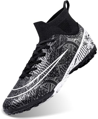 DimaiGlobal Zapatillas de Fútbol Hombre Zapatillas de Futsal Profesionales Atletismo Entrenamiento Calzado de Fútbol Training Botas de Fútbol Tacos de fútbol Zapatos de Deporte 38EU Negro-TF