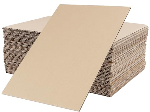 PUCSIQ Lot de 40 feuilles de carton ondulé A4-3 mm d'épaisseur - Marron - Carton ondulé pour travaux manuels, envoi, emballage, emballage, art, artisanat