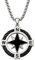 amorili Collana Uomo Rosa dei Venti in Acciaio Inox – Bussola Nautica con Catena 50 cm e Ciondolo 23 mm - cll2264