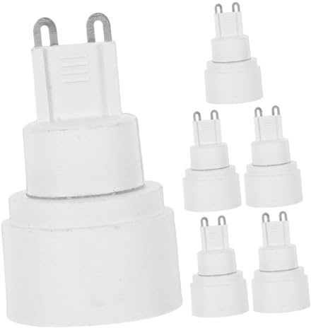 Convertitore Lampadina G9 a E14 Bianco 6 Pezzi per Impianti | Struttura Compatta, Placcatura Rame-nichel e Contatto in Rame, Resistente al Calore per Spazi Commerciali e Case