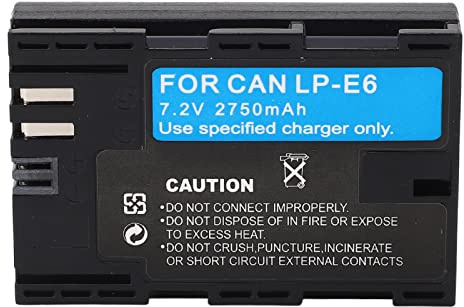 KIMISS Haut-capacité LP-E6 2750mAh Remplacement de Batterie de Caméra au Lithium R5 R6 6d 7d 7d II 60d 70d 80d 90d 5d III III IV - Sturdy & Fast Charge