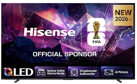 Hisense 100E7DS PRO Fernseher 100 Zoll, 4K UHD QLED, Smart TV, Hi-Concerto, 144Hz Game Mode, Hi-QLED Colour, Built-in Subwoofer, Filmmaker Mode, Dolby Audio, DTS Virtual: X, FreeSync Premium [2026]