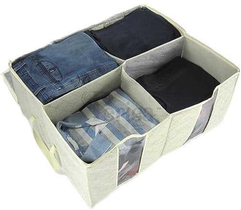 Periea - Large Storage Box, 4 Compartments - Karla - Cream