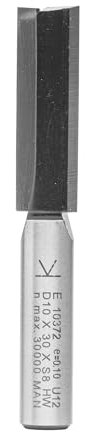 ENT 10372 Nutfräser HW, Schaft (S) 8 mm, Durchmesser (D) 10 mm, NL 30 mm, SL 32 mm, GL 62 mm
