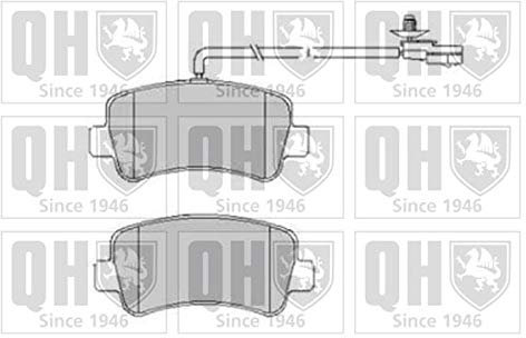 Quinton Hazell Brake Pad Set - 4 OEM Quality Direct Fit Replacement Brake Pads for Single Axle - Rear - BP1800